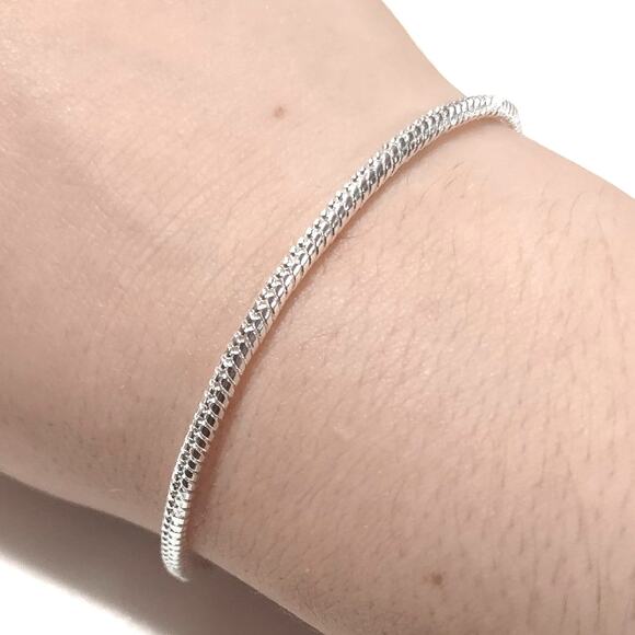 Handmade 925 Sterling Silver Knit Bracelet: Adjustable Rope  S925 Sterling Silver Rope Style Bracelet Christmas Birthday Valentines Gift New!